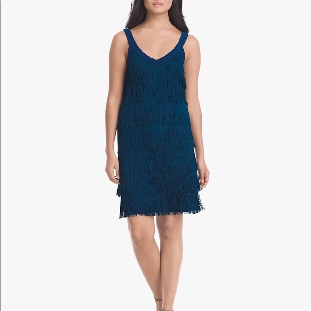 White House Black Market Sleeveless Fringe Dress